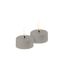 Oplaadbaar theelichtje B3,9 x H2,3 cm zand set a 2 stuks